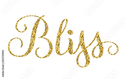 BLISS gold glitter hand lettering banner