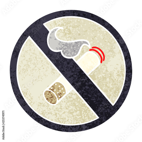 retro illustration style cartoon no smoking allowed sign