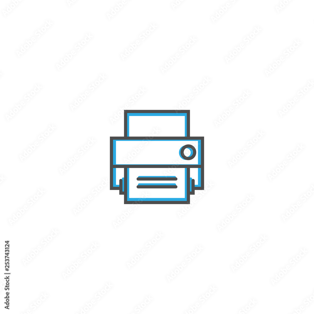 Print icon design. Essential icon vector illustration Print icon design. Essential icon vector illustration