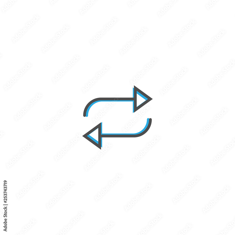 Repeat icon design. Essential icon vector illustration Repeat icon design. Essential icon vector illustration