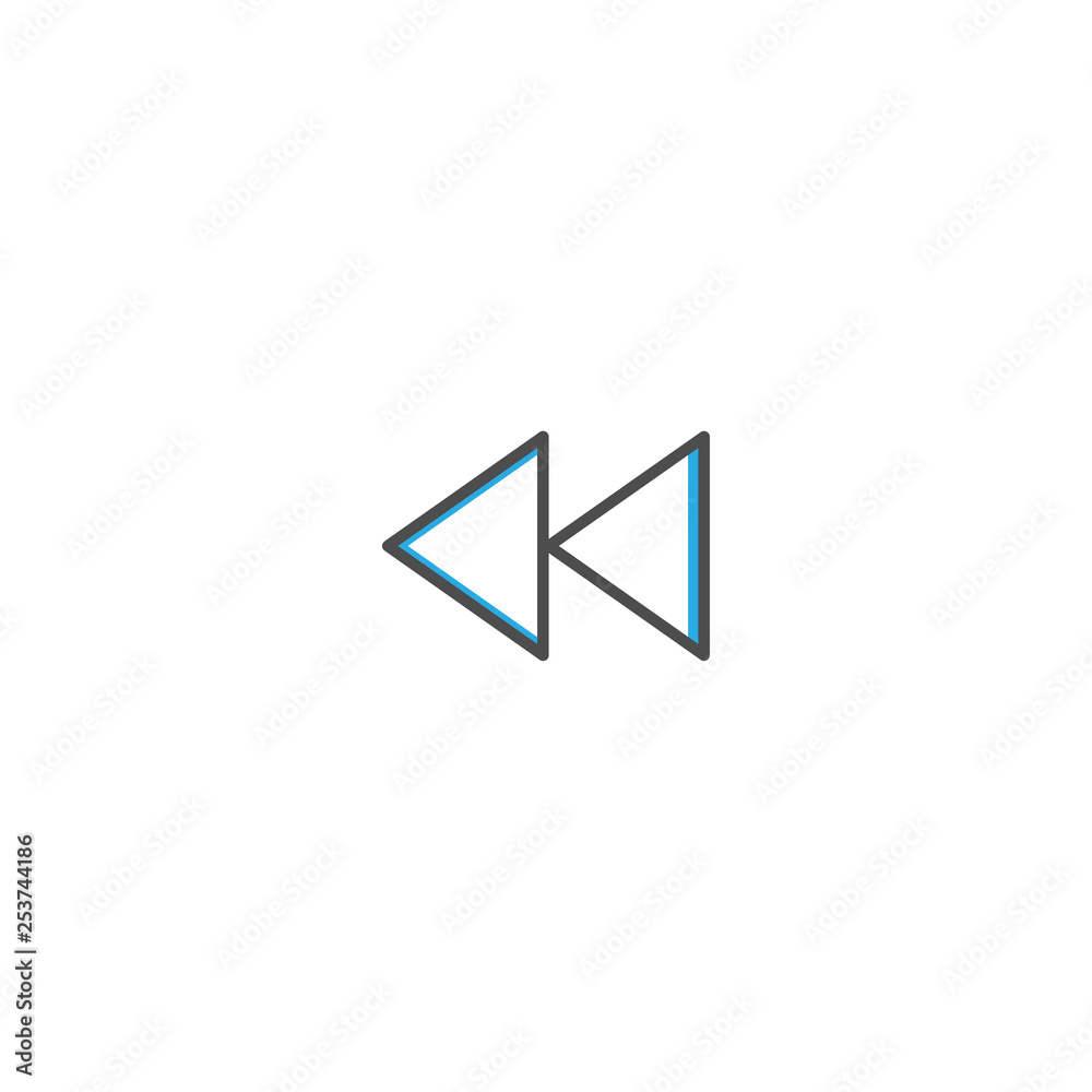 Rewind icon design. Essential icon vector illustration Rewind icon design. Essential icon vector illustration