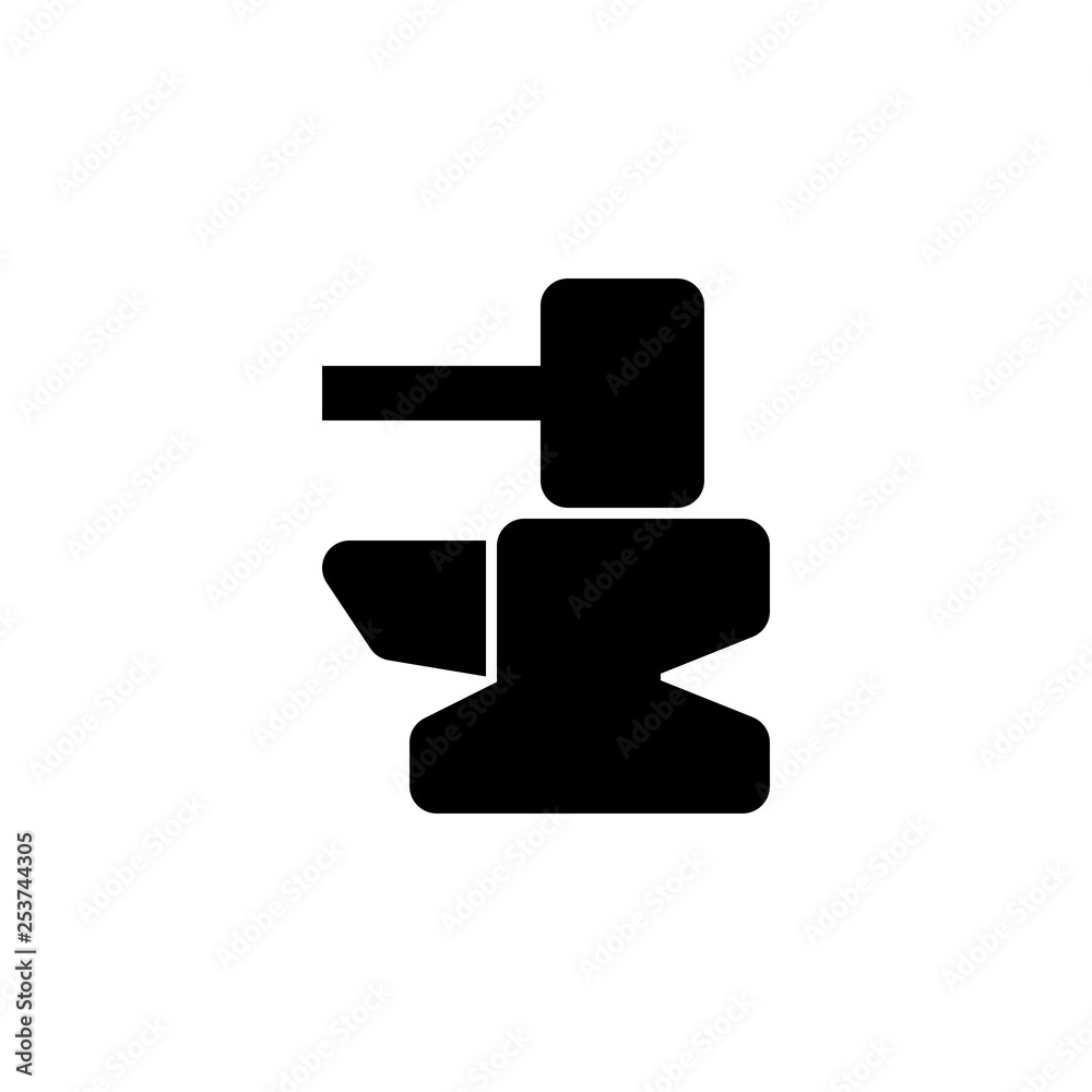 Hammer and anvil icon. Blacksmith sign Hammer and anvil icon. Blacksmith sign