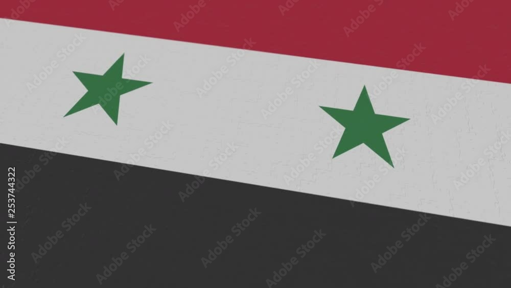 Flag of Syria being made with jigsaw puzzle pieces. Syrian problem solution conceptual 3D animation Flag of Syria being made with jigsaw puzzle pieces. Syrian problem solution conceptual 3D animation