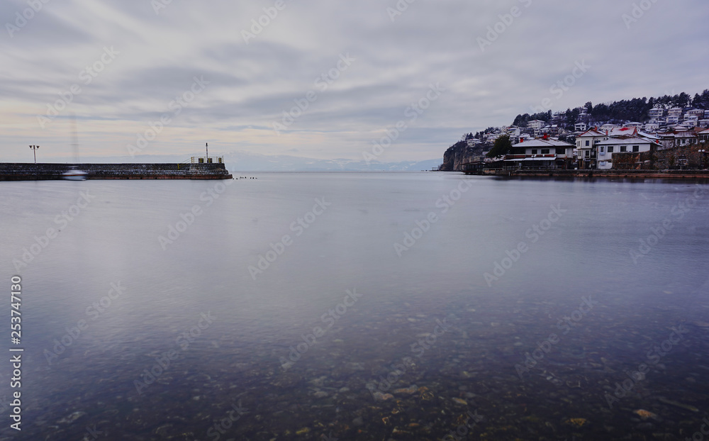 Naklejka premium Lake Ohrid in winter
