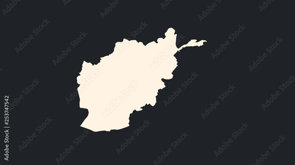 Abstract flat colorful Afghanistan map