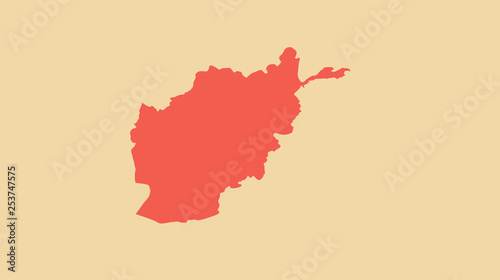 Abstract flat colorful Afghanistan map