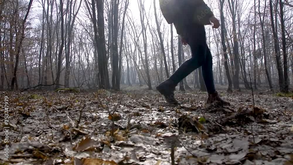 Man waking in the Hoia-Baciu Forest, one of the World’s Most Haunted Forest situated near Cluj-Napoca, Romania and is often referred to as the Bermuda Triangle of Romania