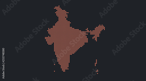 Fotografi Abstract flat colorful India map.