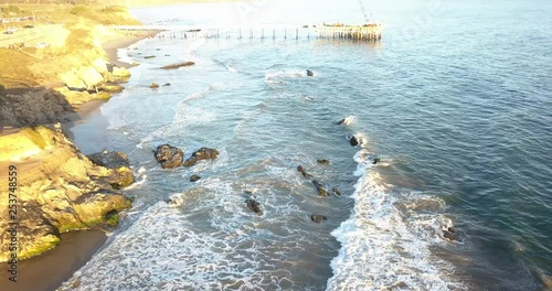 Beautiful 4k drone footage of the Carpinteria Bluffs in Santa Barbara, California photo