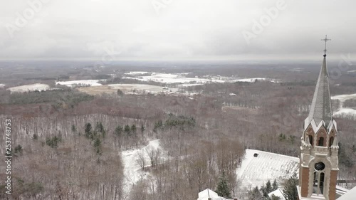 Cinematic Aerial View of Historic Holy Hill photo