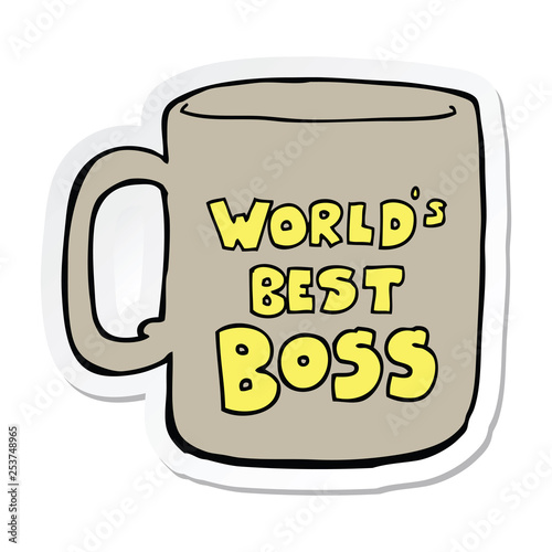 sticker of a worlds best boss mug
