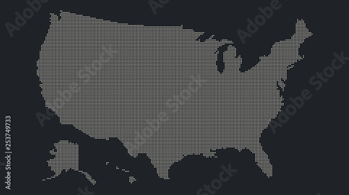 Abstract flat colorful USA map.