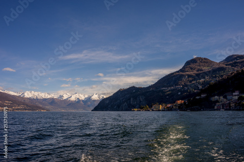 Italy  Bellagio  Lake Como with a snow alps in the background
