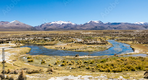 Tableau sur toile high Andean tundra landscape in the mountains of the Andes.