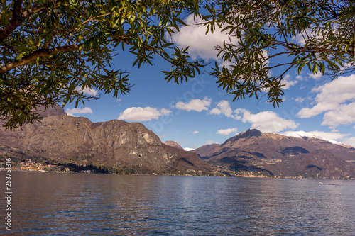 Italy, Bellagio, Lake Como, Lake Como, SCENIC VIEW OF LAKE BY MOUNTAINS AGAINST SKY © SkandaRamana