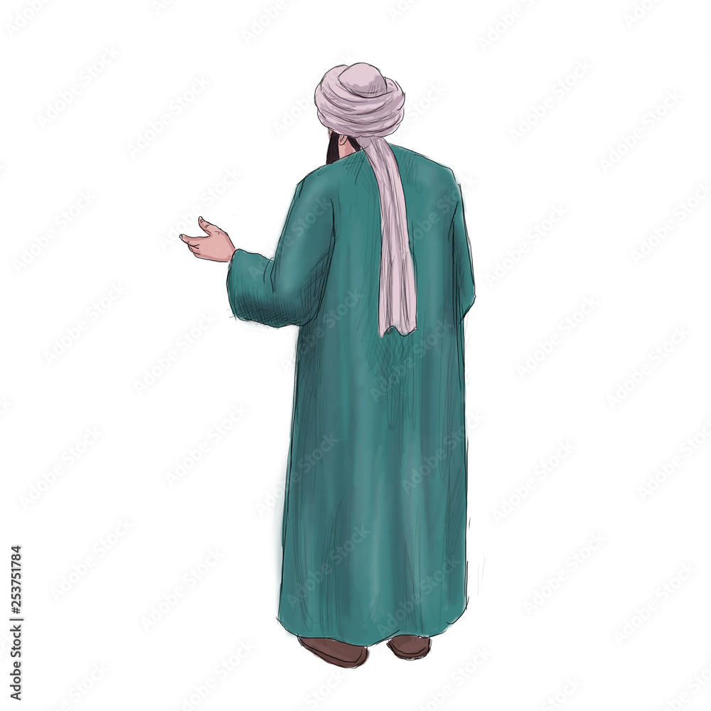Middle eastern man in traditional clothes