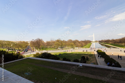 Beautiful spring vista of the western-side of the National Mall in Washington photo