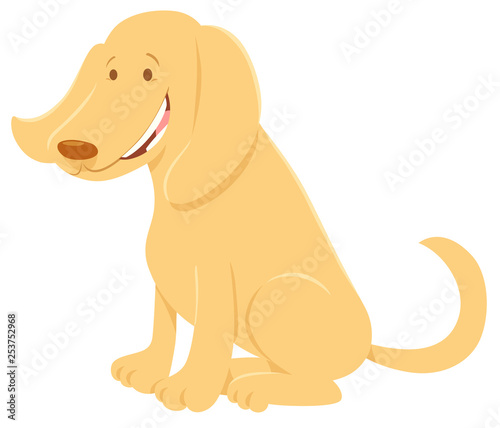 happy beige dog cartoon animal character