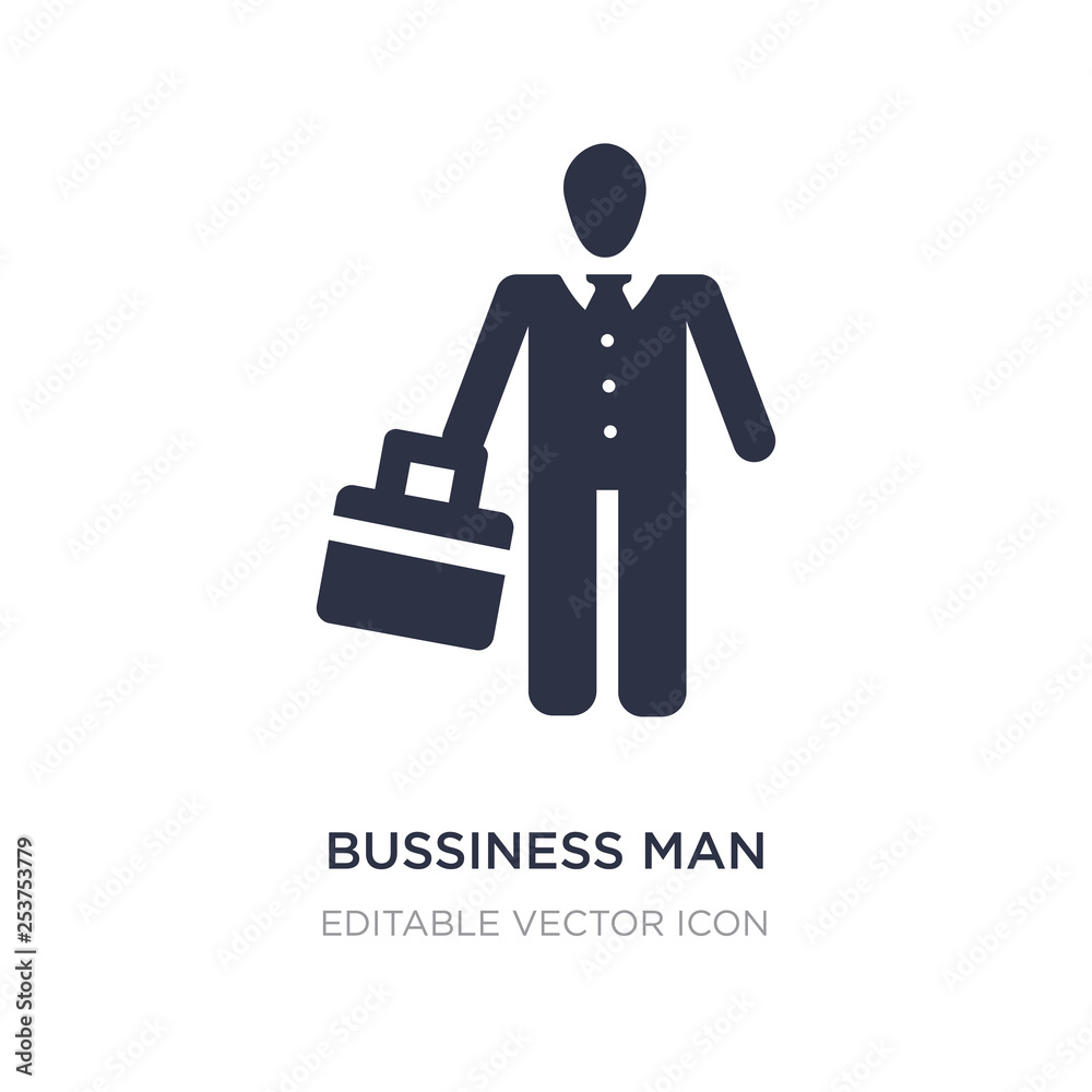 bussiness man icon on white background. Simple element illustration from People concept. bussiness man icon on white background. Simple element illustration from People concept.