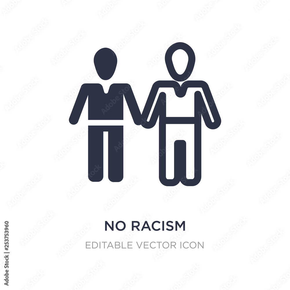 no racism icon on white background. Simple element illustration from People concept. no racism icon on white background. Simple element illustration from People concept.