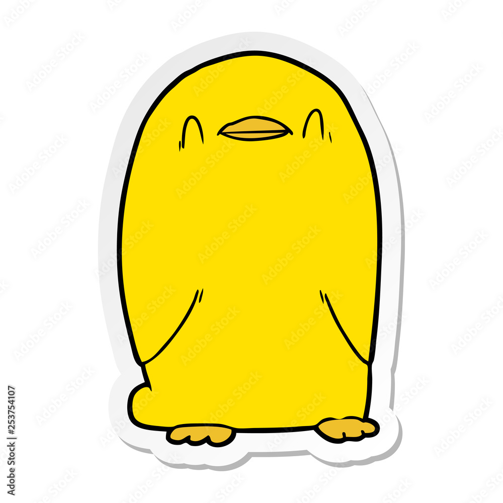 distressed sticker of a Cartoon Bird distressed sticker of a Cartoon Bird