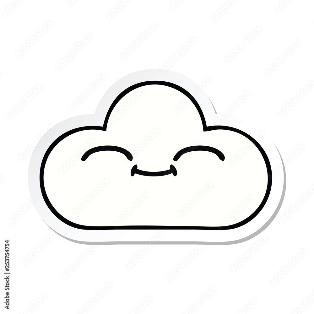 sticker of a cute cartoon white cloud sticker of a cute cartoon white cloud