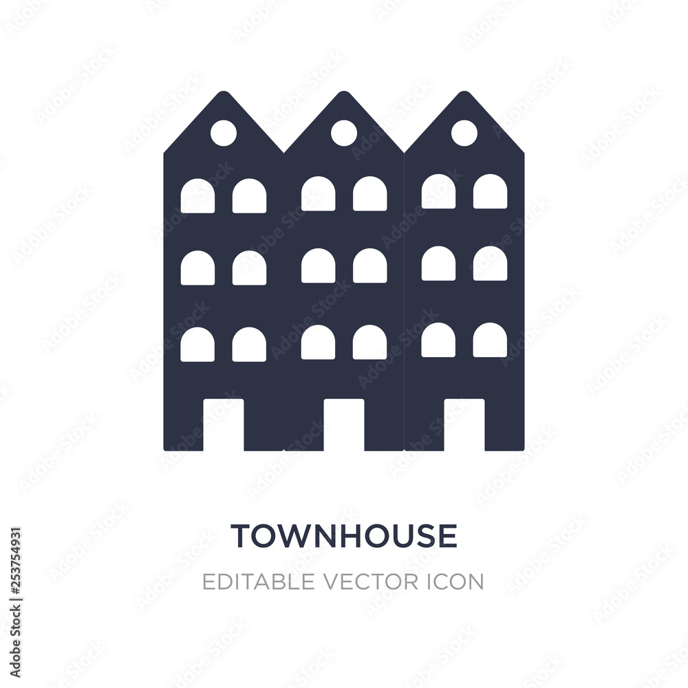 townhouse icon on white background. Simple element illustration from Buildings concept.