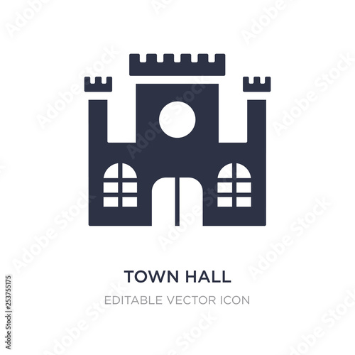 town hall icon on white background. Simple element illustration from Buildings concept.