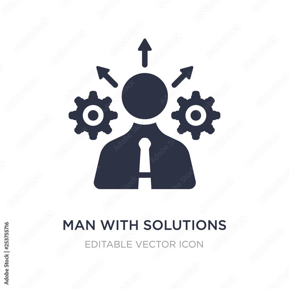 man with solutions icon on white background. Simple element illustration from Business concept. man with solutions icon on white background. Simple element illustration from Business concept.