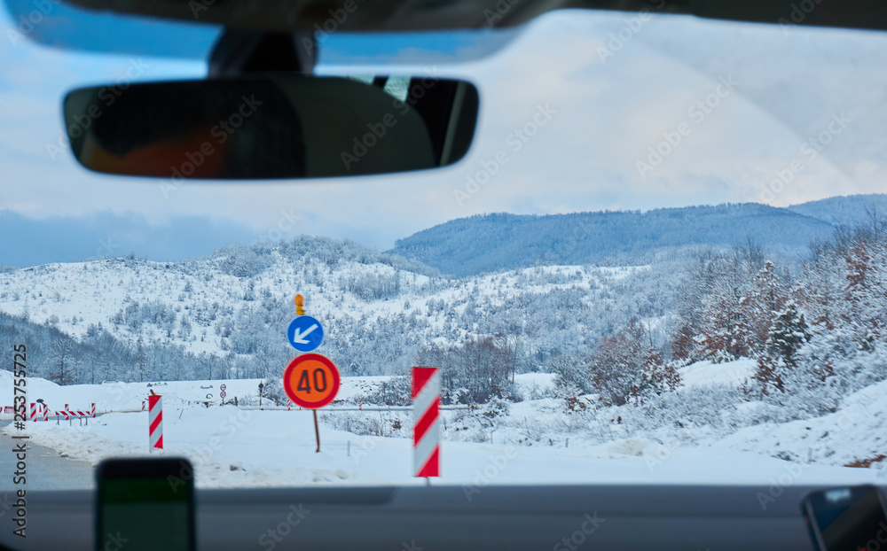 On the road in winter