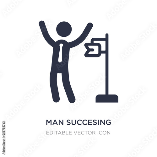 man succesing icon on white background. Simple element illustration from Business concept.