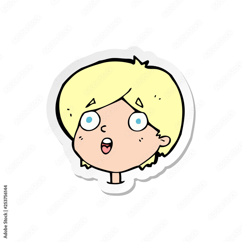 sticker of a cartoon amazed expression sticker of a cartoon amazed expression
