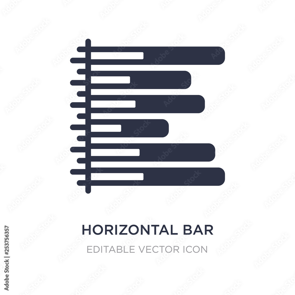horizontal bar chart icon on white background. Simple element illustration from Business concept.