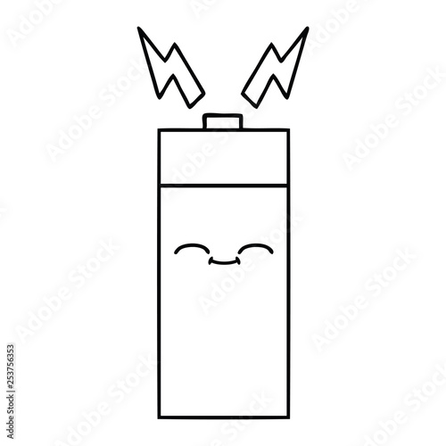 line drawing cartoon battery
