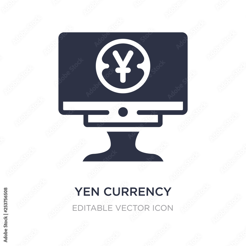 yen currency icon on white background. Simple element illustration from Business concept. yen currency icon on white background. Simple element illustration from Business concept.