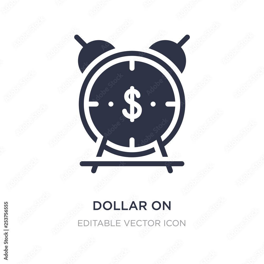 dollar on business time icon on white background. Simple element illustration from Business concept.