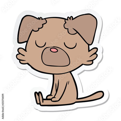 sticker of a cartoon dog