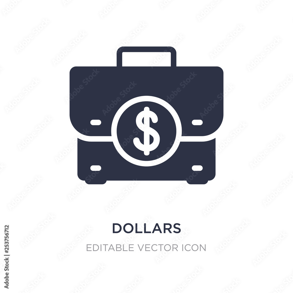 dollars suitcase for business icon on white background. Simple element illustration from Business concept. dollars suitcase for business icon on white background. Simple element illustration from Business concept.