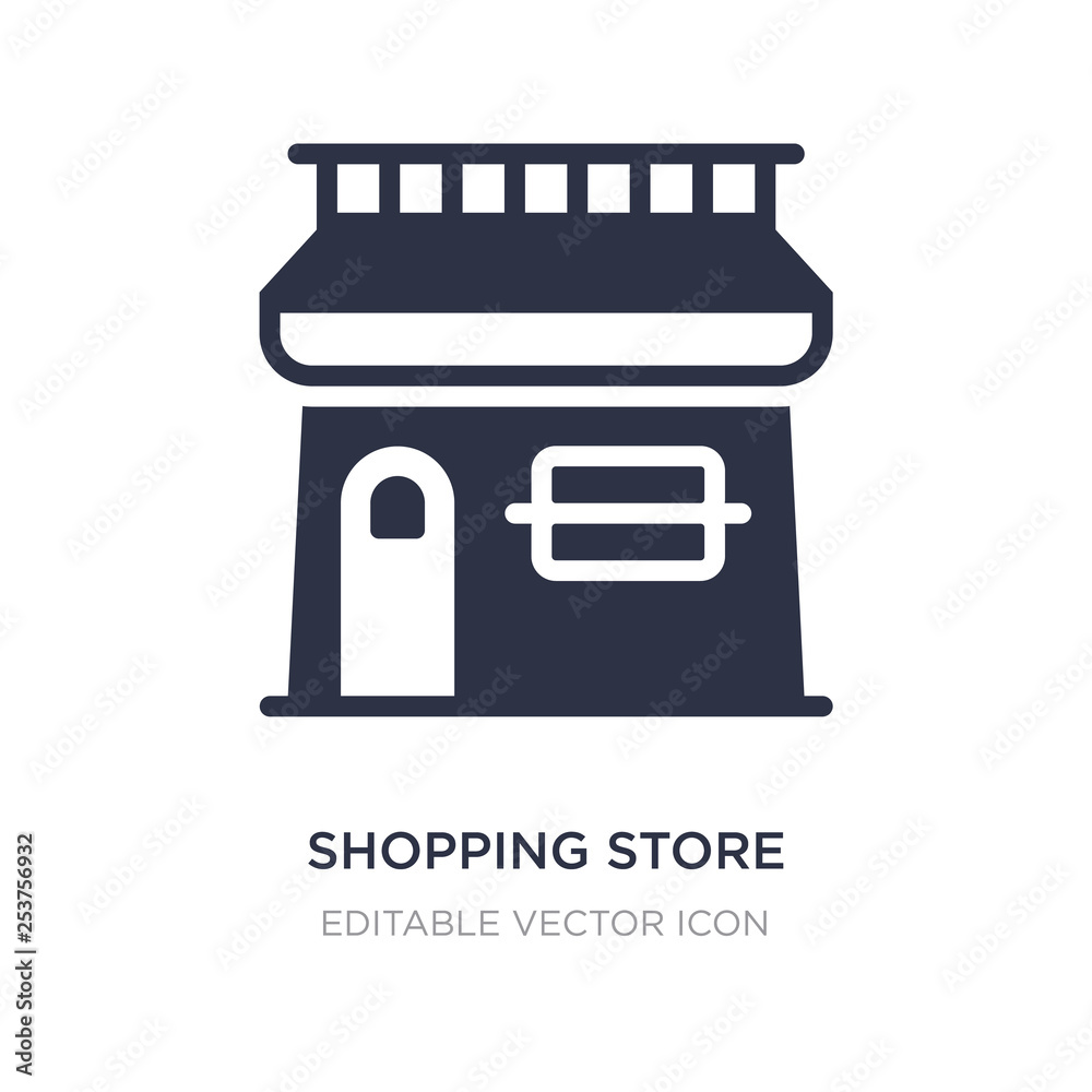 shopping store icon on white background. Simple element illustration from Commerce concept.