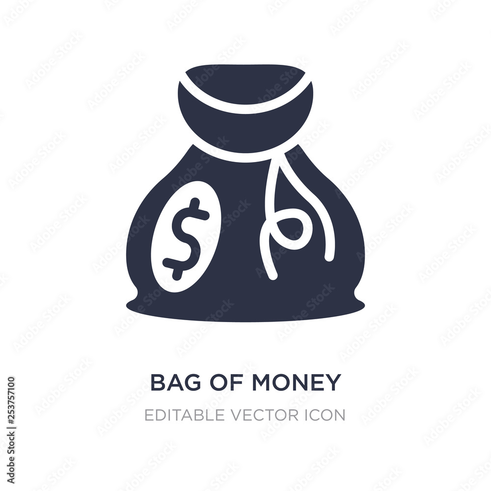 bag of money with dollar icon on white background. Simple element illustration from Commerce concept. bag of money with dollar icon on white background. Simple element illustration from Commerce concept.