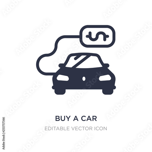 buy a car icon on white background. Simple element illustration from Commerce concept.