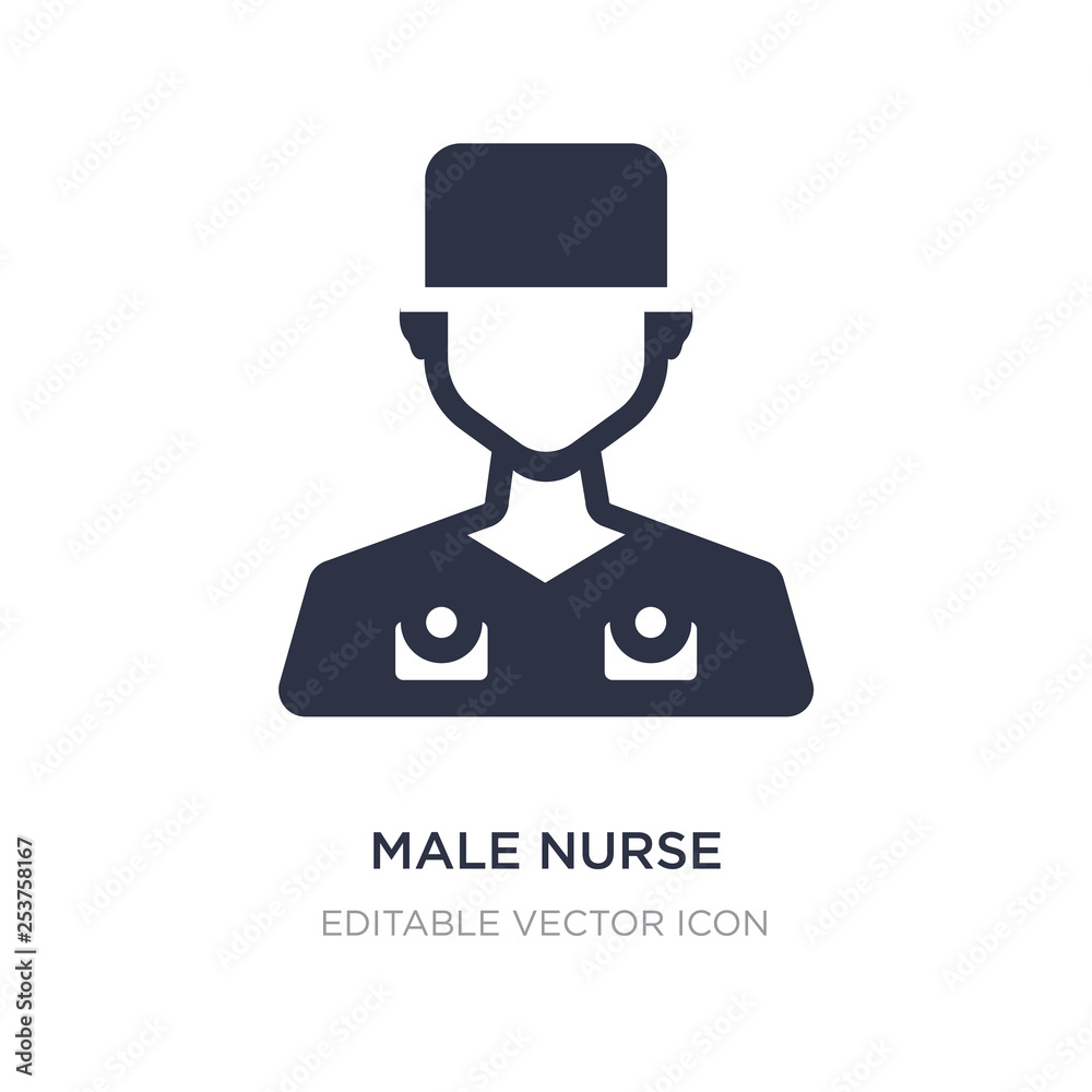 male nurse icon on white background. Simple element illustration from Dentist concept.