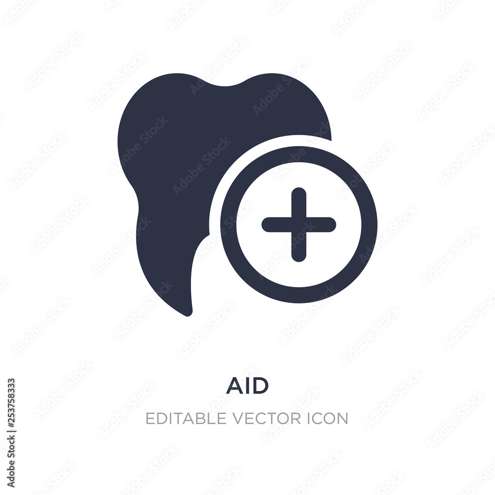 aid icon on white background. Simple element illustration from Dentist concept. aid icon on white background. Simple element illustration from Dentist concept.