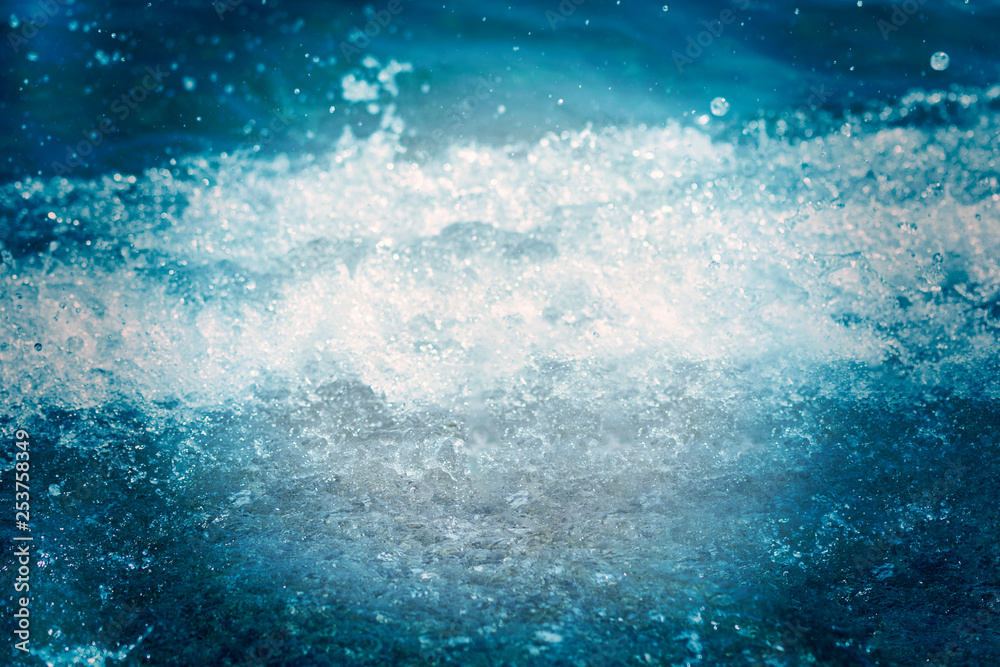 Soft sea wave. Blue water background
