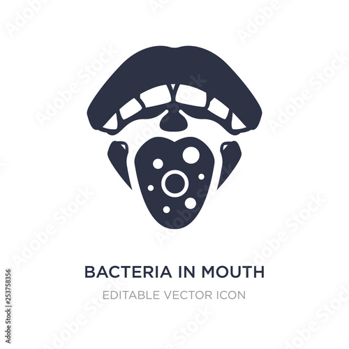 bacteria in mouth icon on white background. Simple element illustration from Dentist concept.