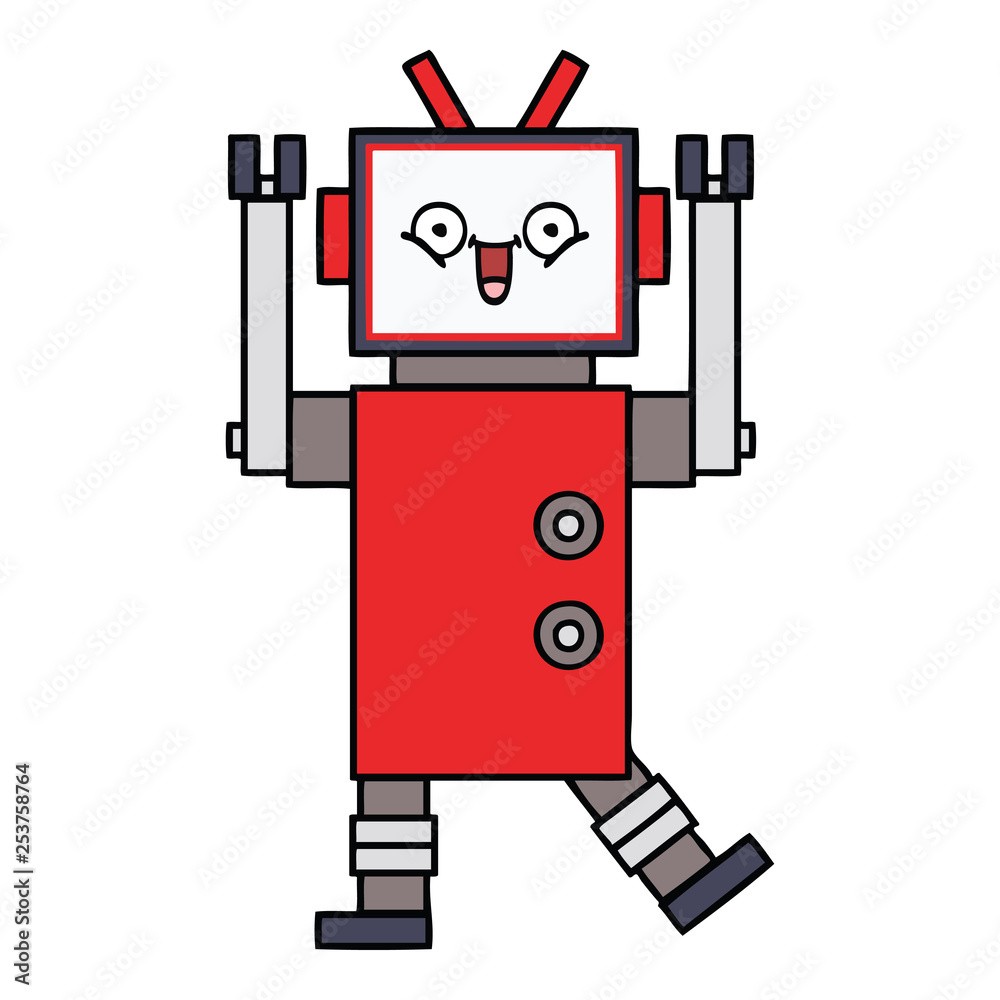 cute cartoon happy robot cute cartoon happy robot