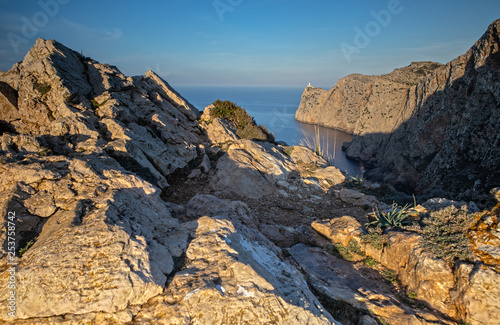 View over the Cap de Formentor and the Lighthouse in Mallorca, Spain