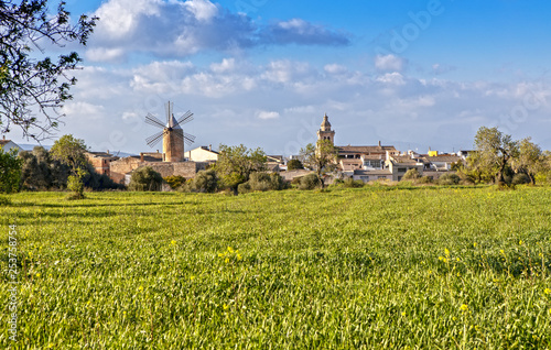 Panoramic View over Algaida in Mallorca, Spain photo