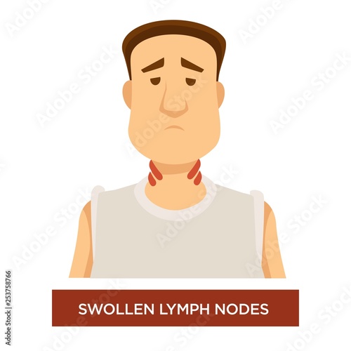 Swollen lymph nodes isolated male character immune system