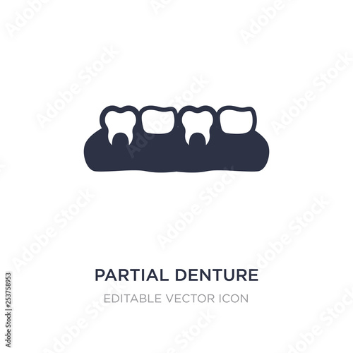 partial denture icon on white background. Simple element illustration from Dentist concept.